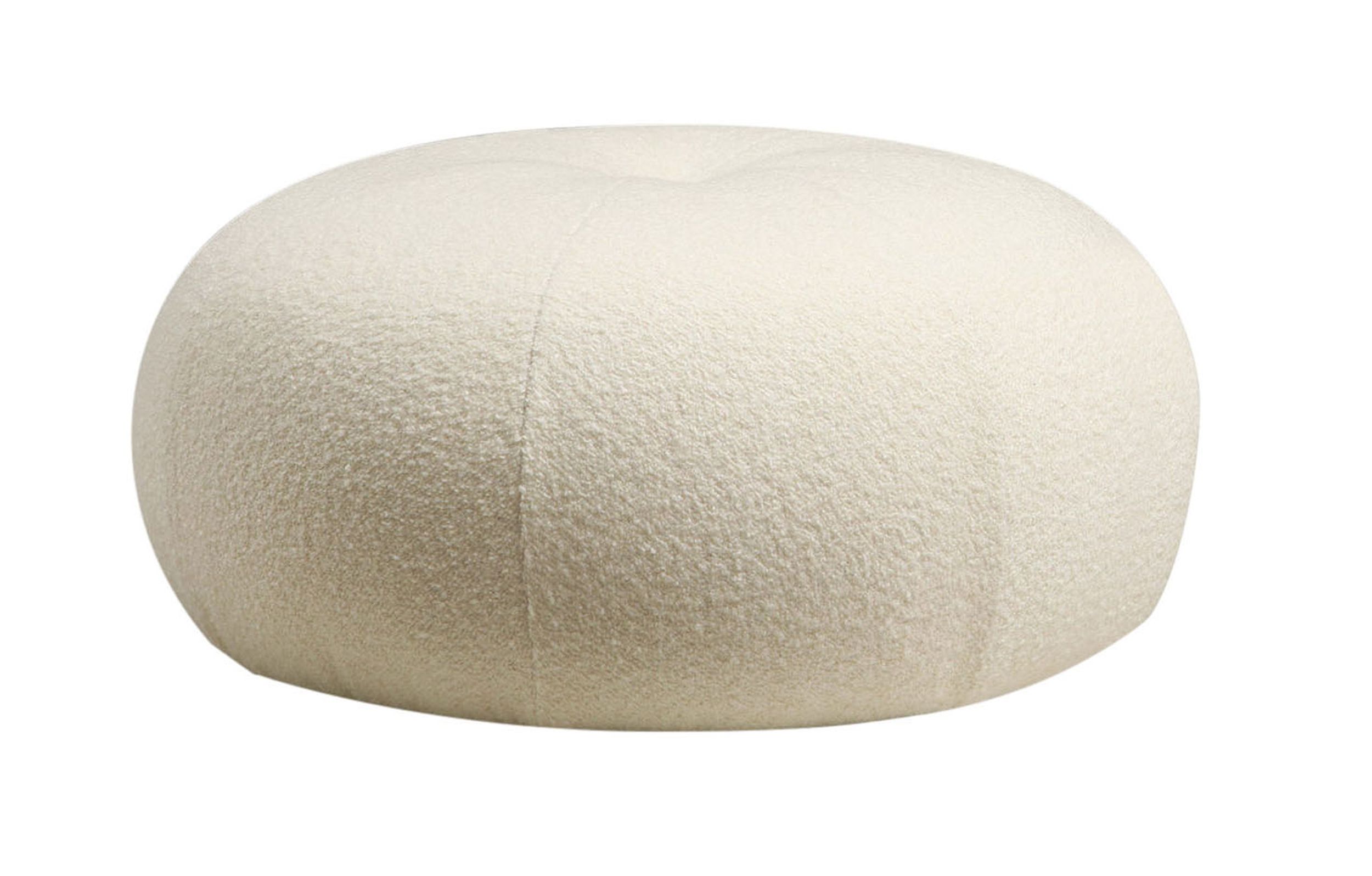 Pufa okrągła Esshar biała boucle - zdjęcie 1