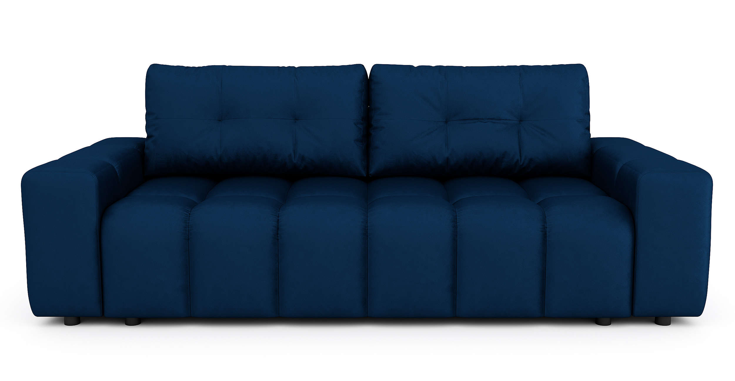 Kanapa rozkładana trzyosobowa Barreto granatowa velvet hydrofobowy z pojemnikiem  - zdjęcie 1