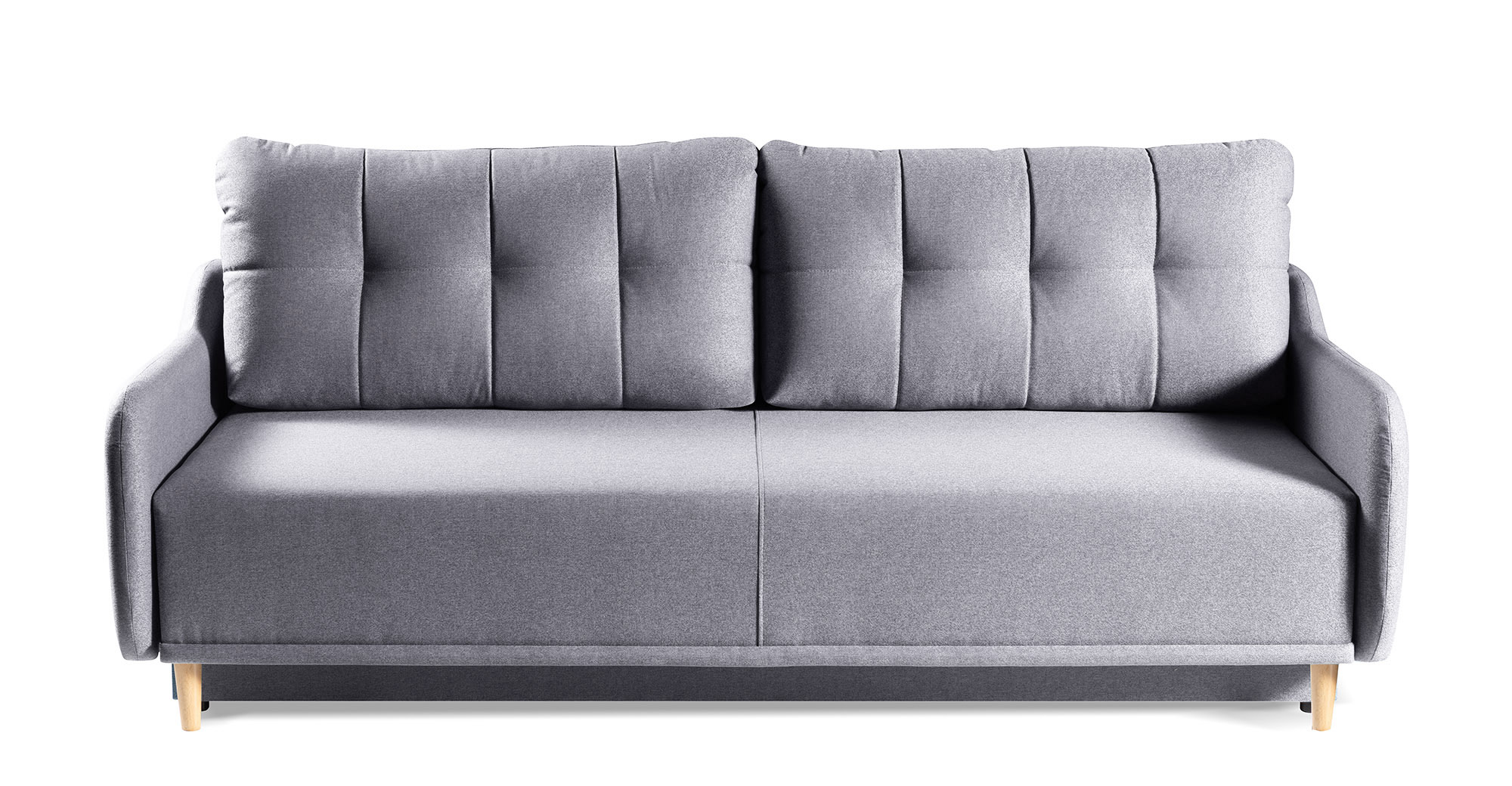 Kanapa rozkładana trzyosobowa Grasvegen z pojemnikiem szara plecionka - zdjęcie 1