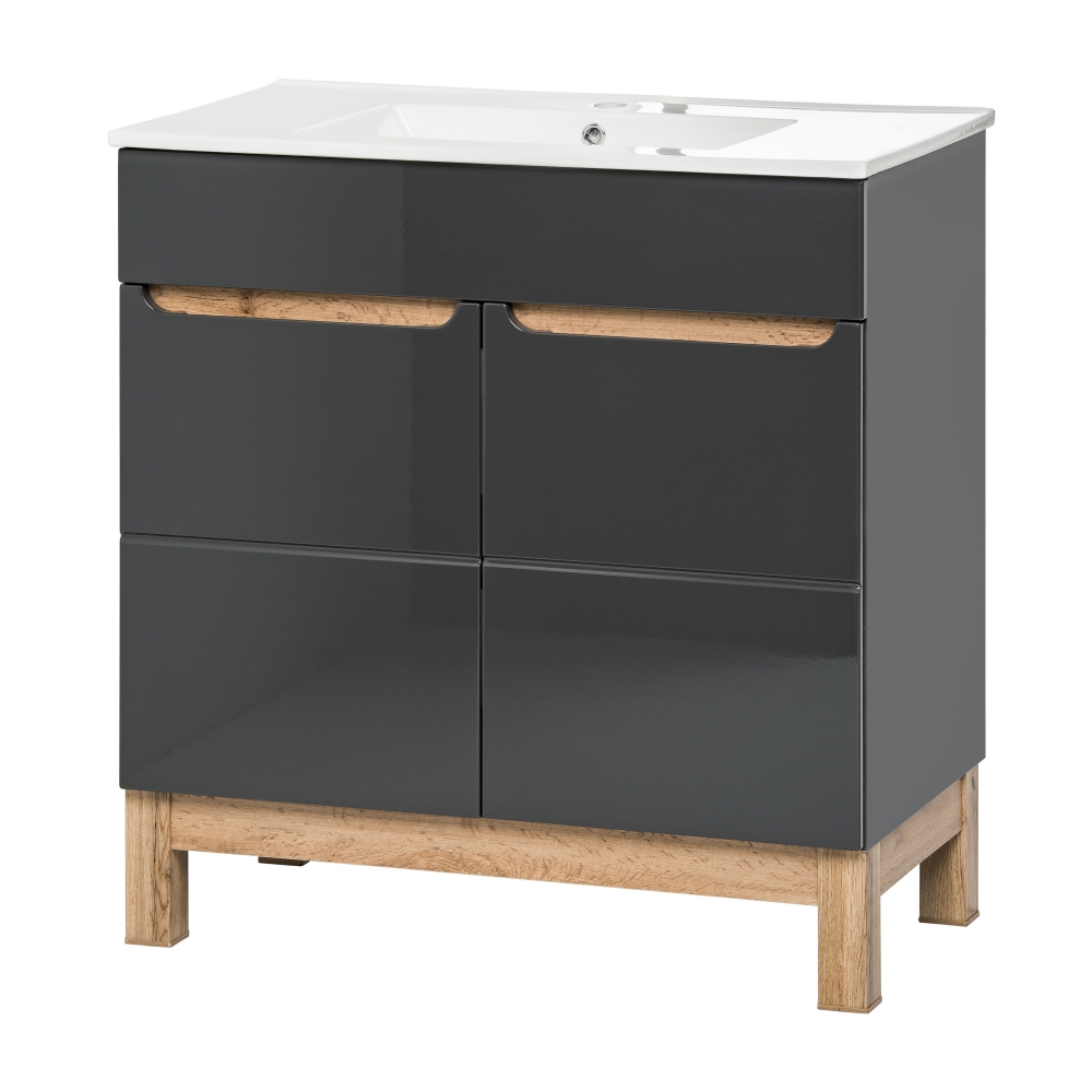Szafka pod umywalkę Jakkarta grafitowa 80 cm - zdjęcie 1