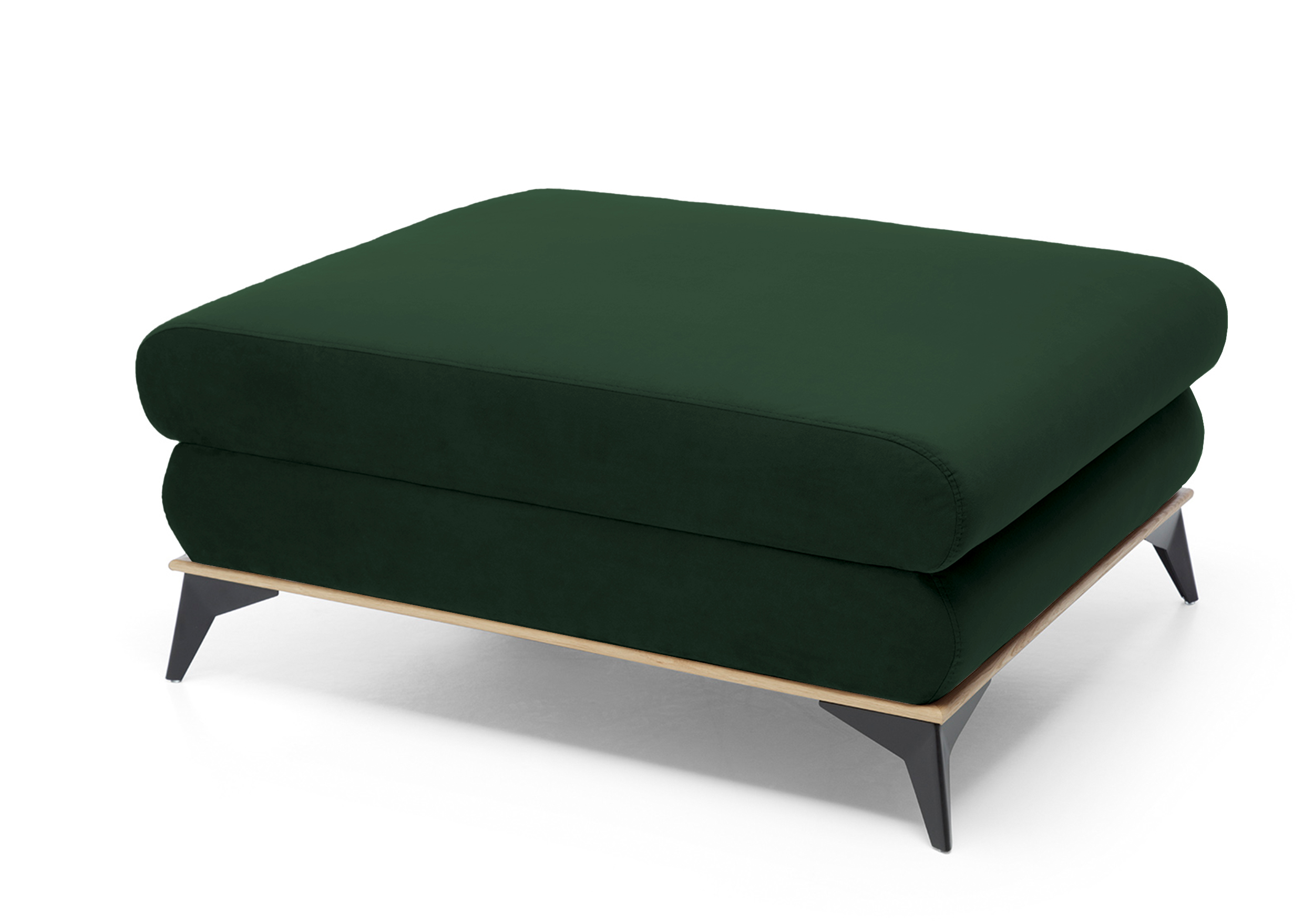 Pufa Stoverto zielona w tkaninie hydrofobowej welur - zdjęcie 1