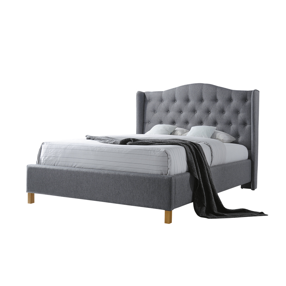 Łóżko tapicerowane Balmore 140x200 cm szare - zdjęcie 1