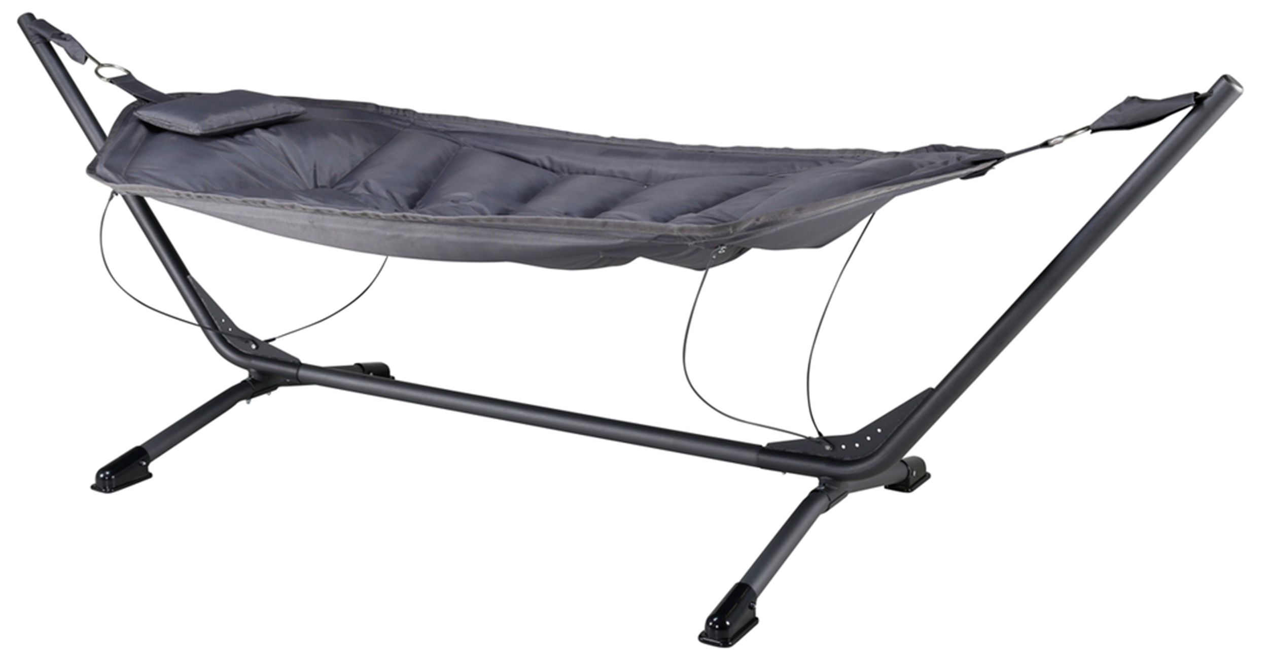 Hamak Hamarve 305 cm ze stalowym stelażem ciemnoszary - zdjęcie 1