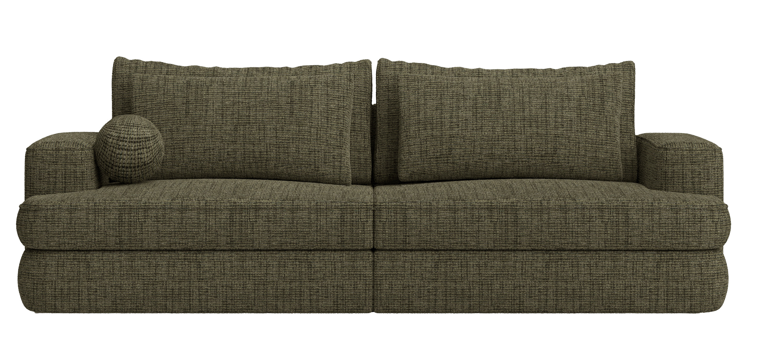 Kanapa rozkładana trzyosobowa Melio z pojemnikiem oliwkowa plecionka - zdjęcie 1