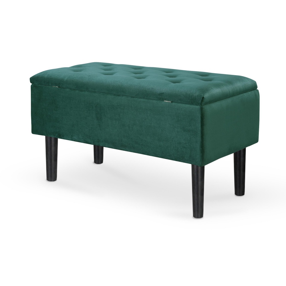 Ławka Malgard 80x40 cm z pojemnikiem butelkowa zieleń - zdjęcie 1