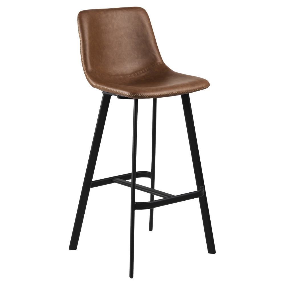 Hoker tapicerowany Gabala brązowa ekoskóra vintage - zdjęcie 1