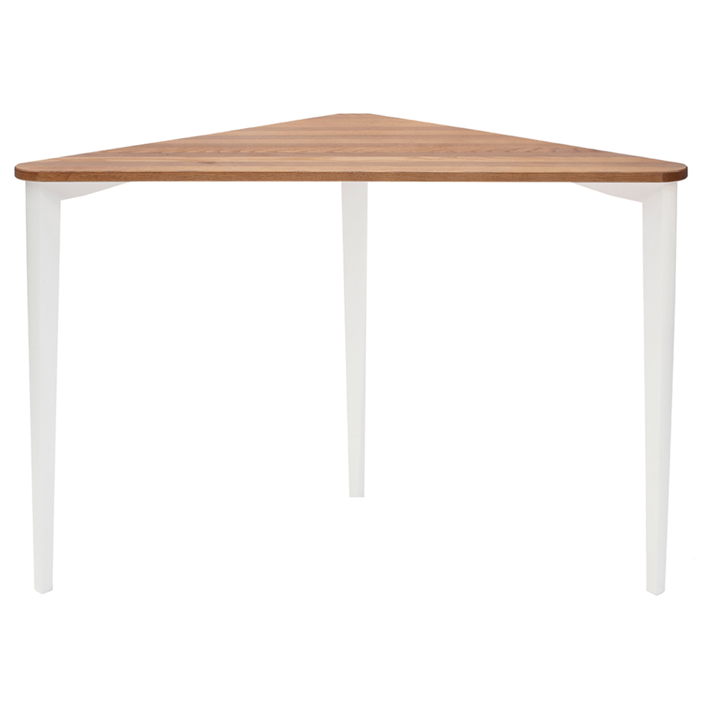 Biurko narożne Naja 114x85 cm biała podstawa - dąb - zdjęcie 1