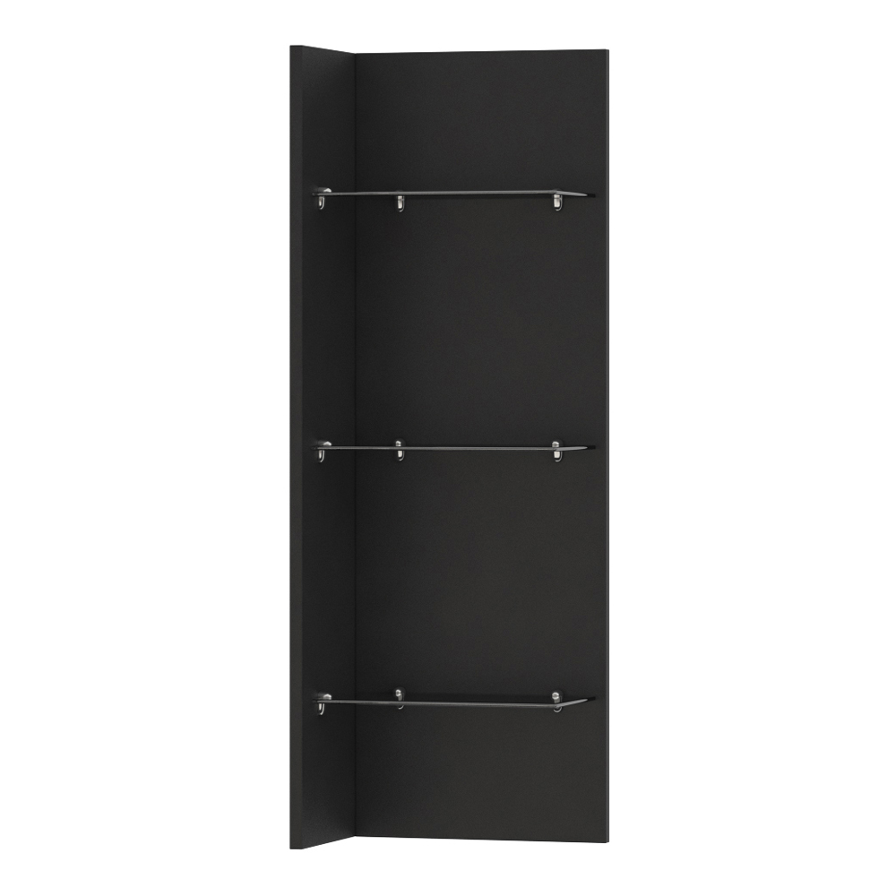 Regał na książki Monterry wiszący ze szklanymi półkami szary - zdjęcie 1