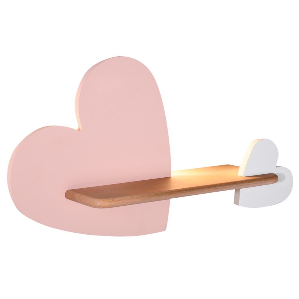 Kinkiet ścienny do pokoju dziecięcego Dreamie serce różowy/biały - zdjęcie 1