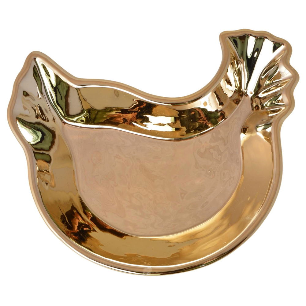 Talerzyk ceramiczny Entreves kurka złota - zdjęcie 1