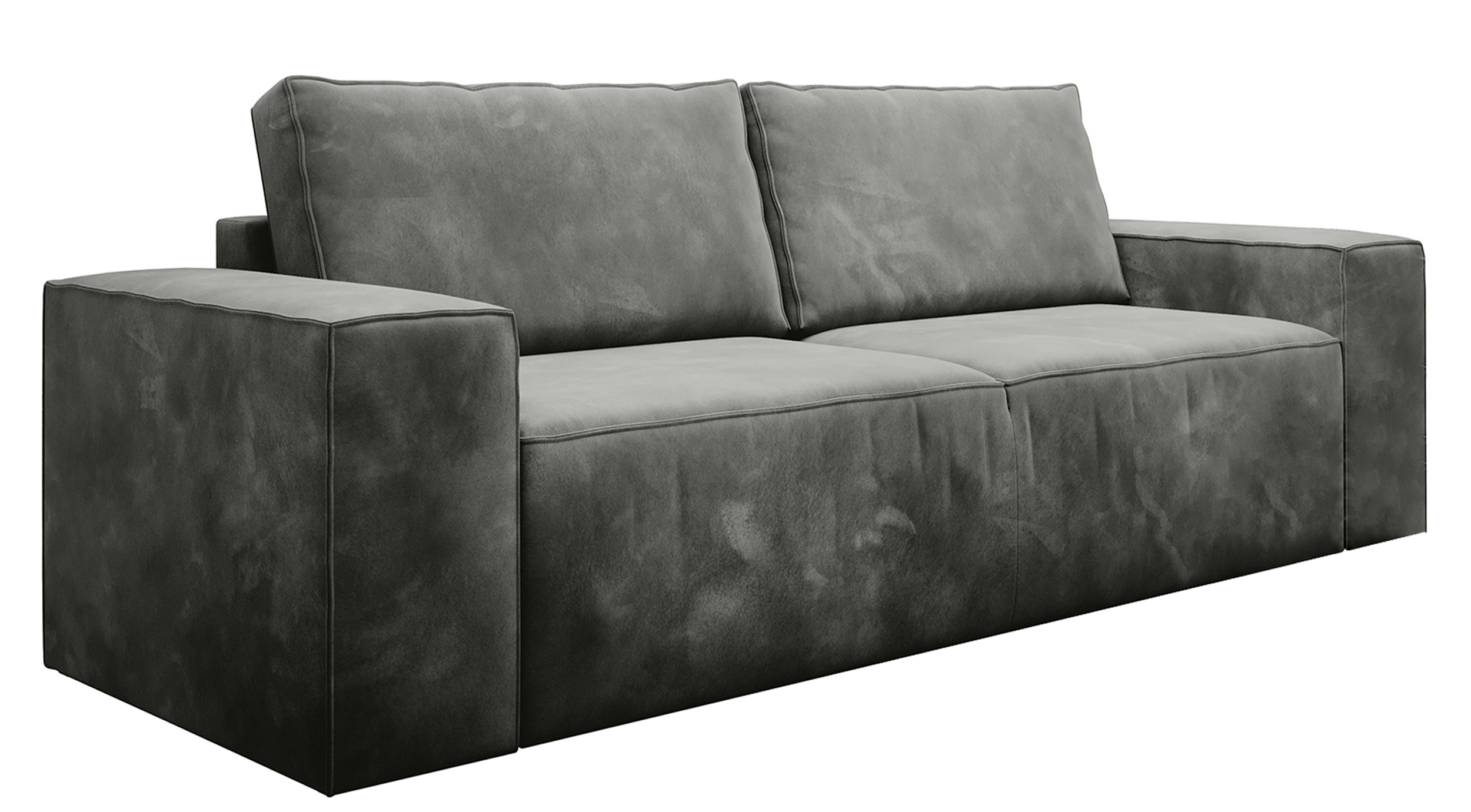 Kanapa rozkładana Munano z pojemnikiem szara velvet - zdjęcie 1