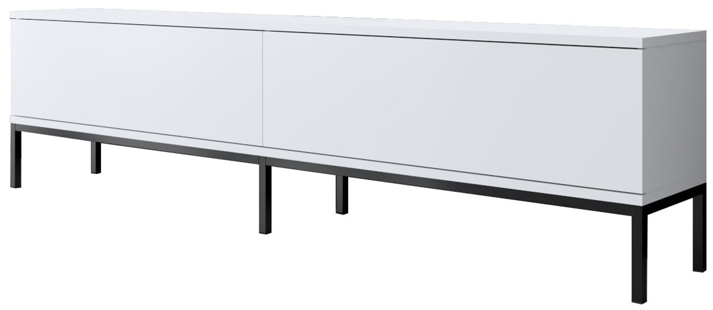 Szafka RTV Ferrostis na czarnych metalowych nogach biała - zdjęcie 1
