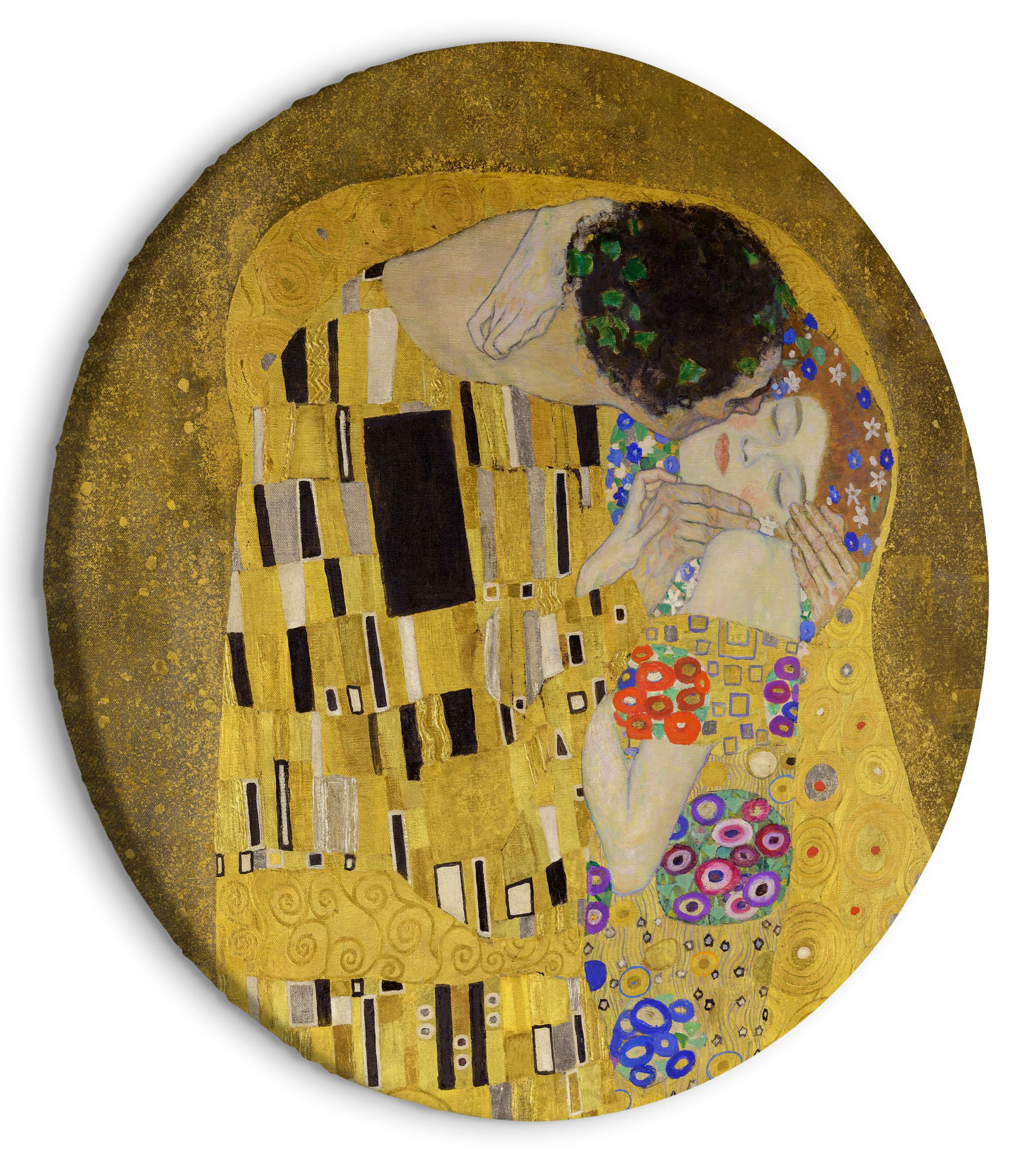 Obraz okrągły Pocałunek Gustav Klimt średnica 60 cm - zdjęcie 1