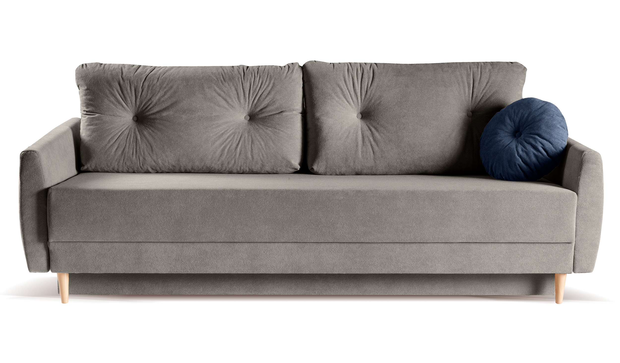 Kanapa trzyosobowa Hollea z funkcją spania Curio szara plecionka - zdjęcie 1