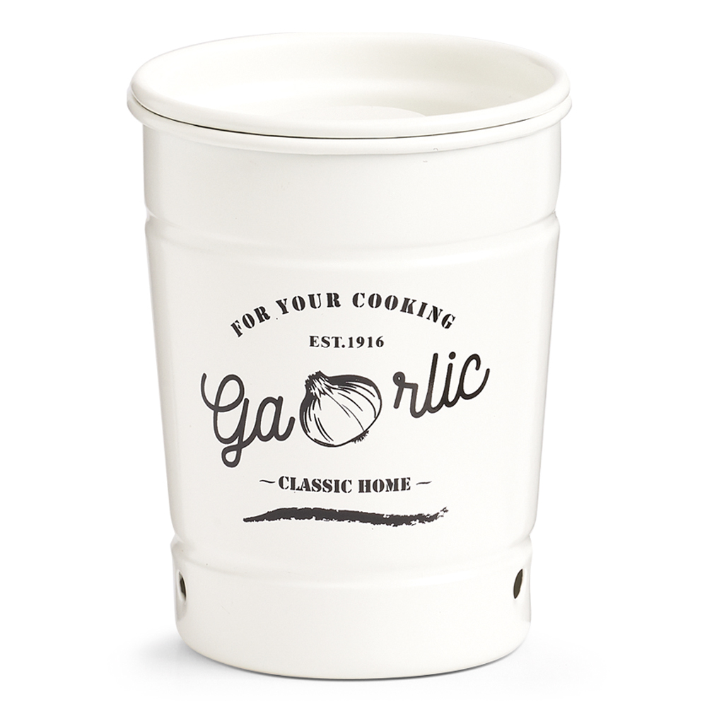 Puszka do przechowywania Dozia na czosnek biała - zdjęcie 1