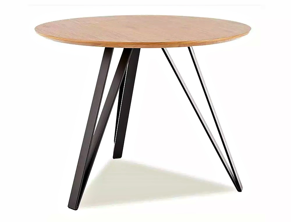 Stół do jadalni Tetis okrągły blat 100 cm dąb - zdjęcie 1