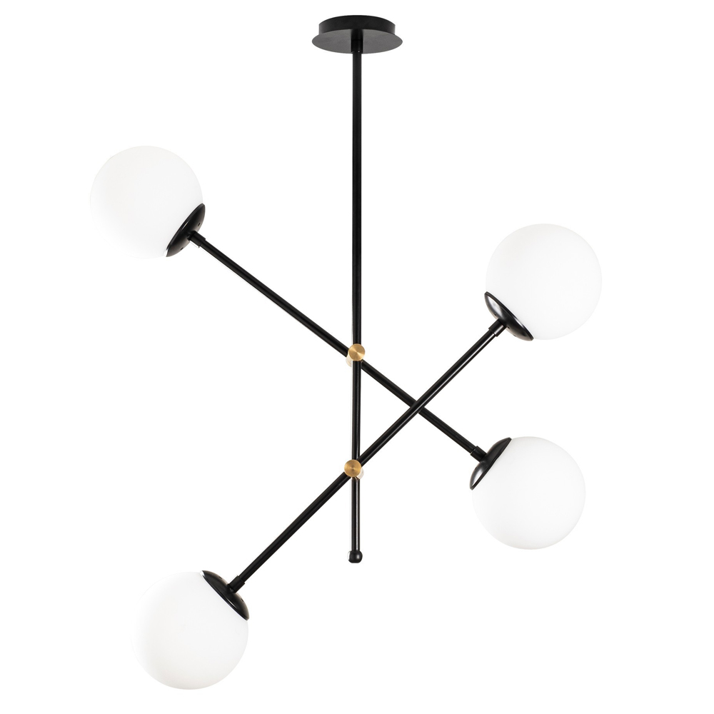Żyrandol Berehinya x4 czarny asymetryczny - zdjęcie 1
