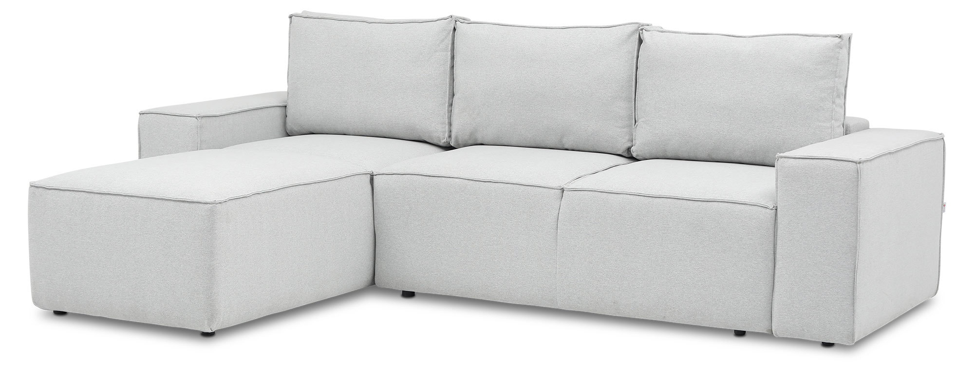 Narożnik z funkcją spania Munano L-kształtny z pojemnikiem jasnoszary lewostronny