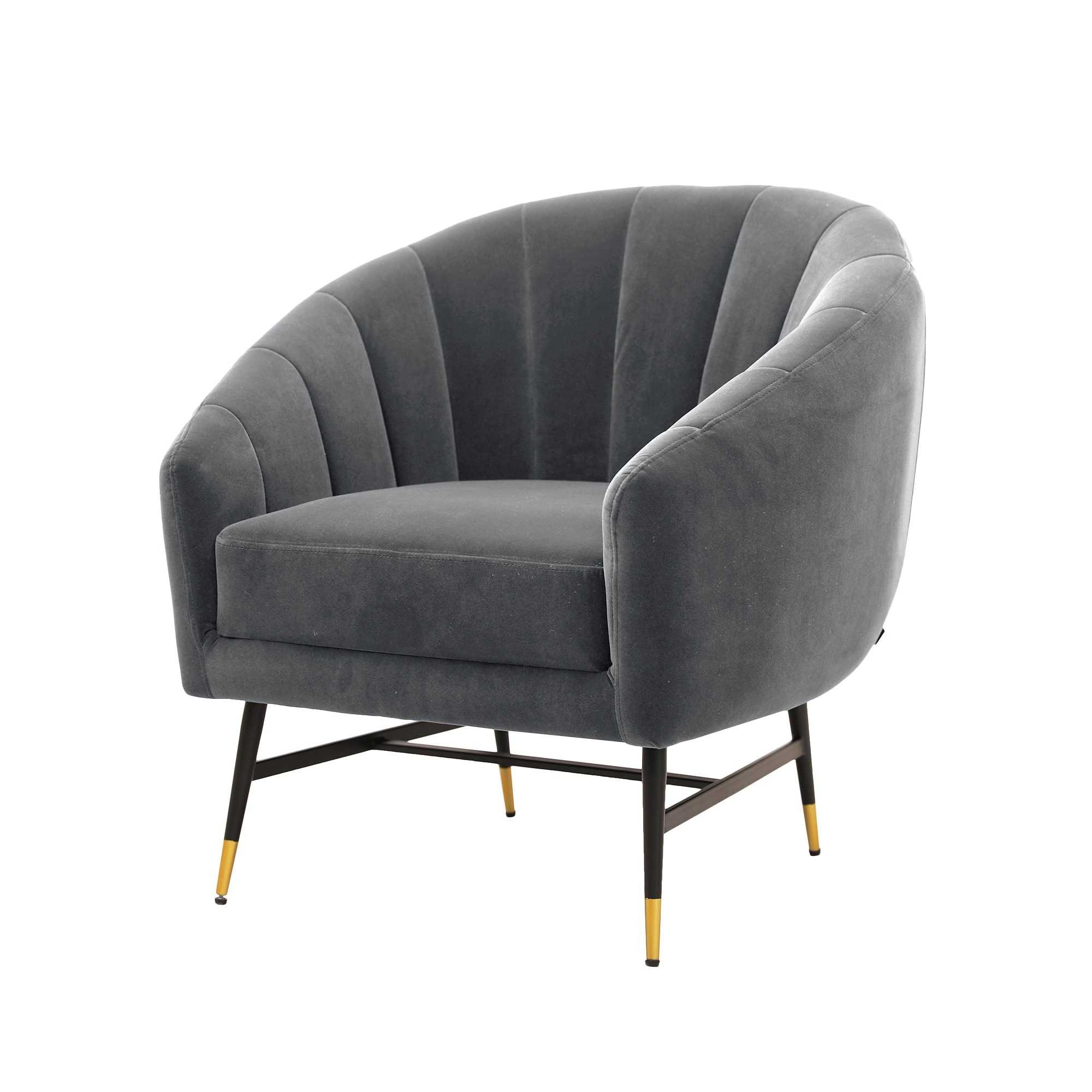 Fotel kubełkowy Trankyo popielaty velvet