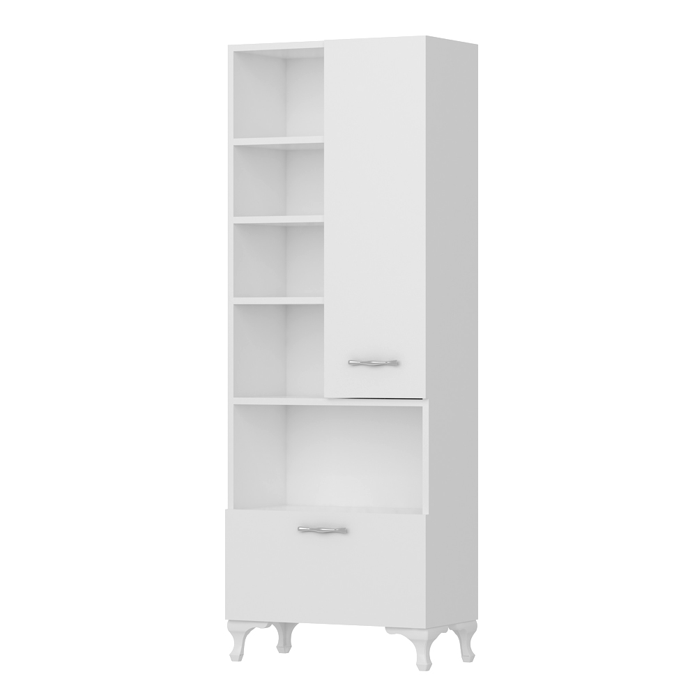 Regał otwarty Sezie z ozdobnymi nóżkami biały - zdjęcie 1