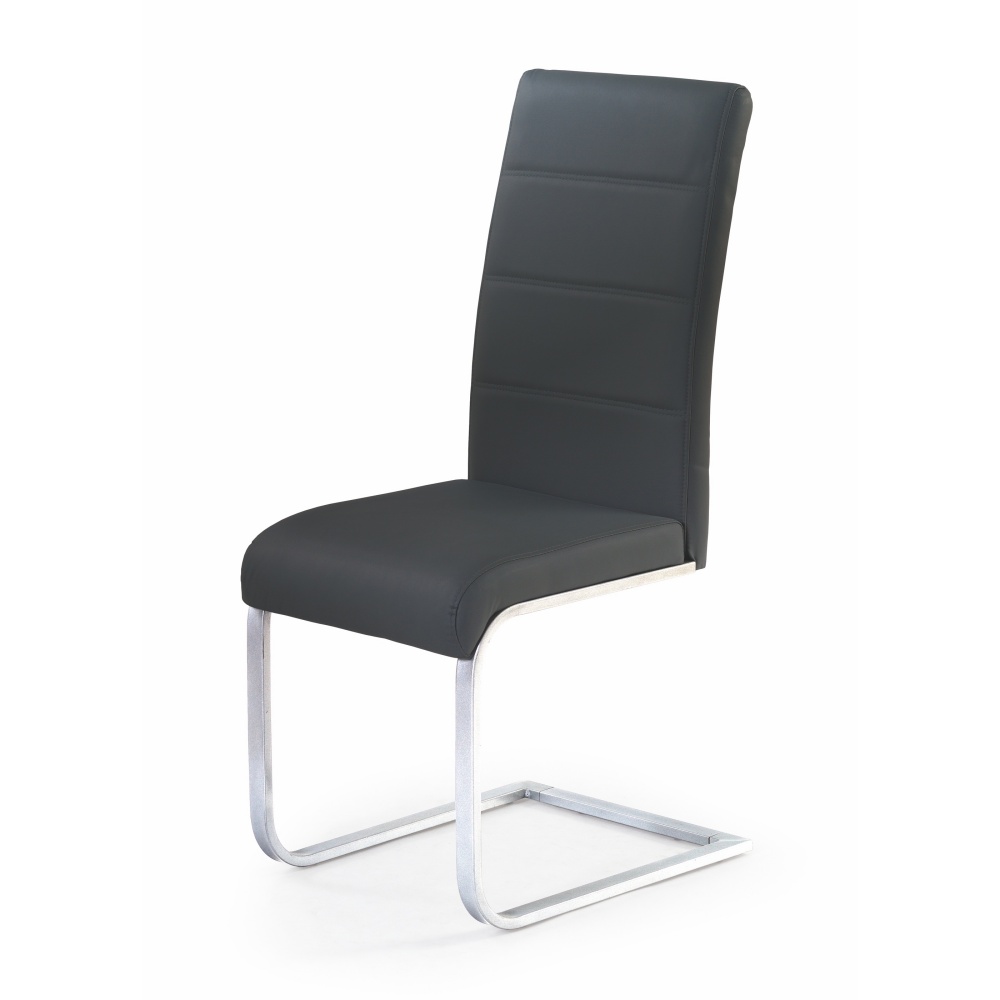 Krzesło tapicerowane na płozach Laze czarne - zdjęcie 1