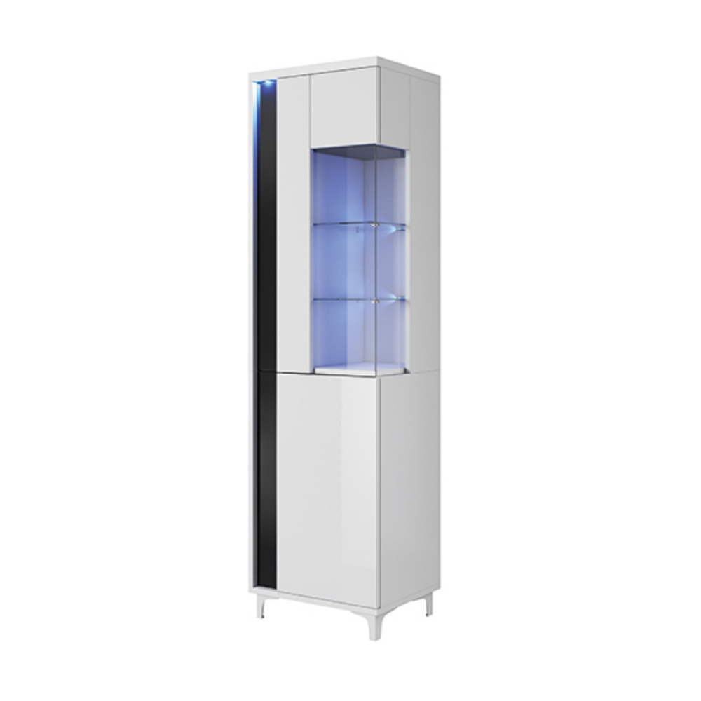 Witryna stojąca Mudien z czarną wstawką 50 cm wysoka lewostronna - zdjęcie 1