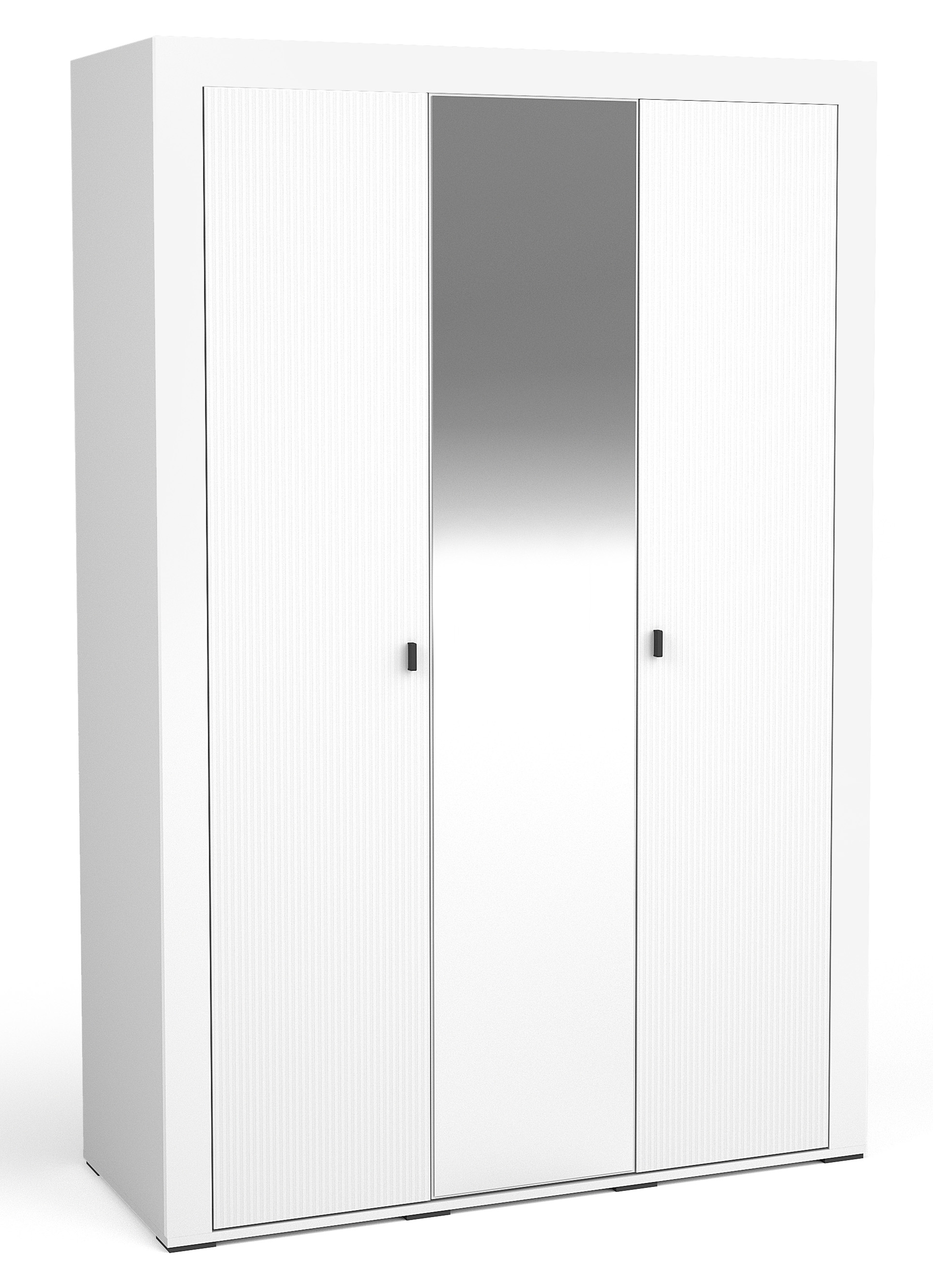 Szafa trzydrzwiowa Lammila z lustrem 132 cm biały - zdjęcie 1