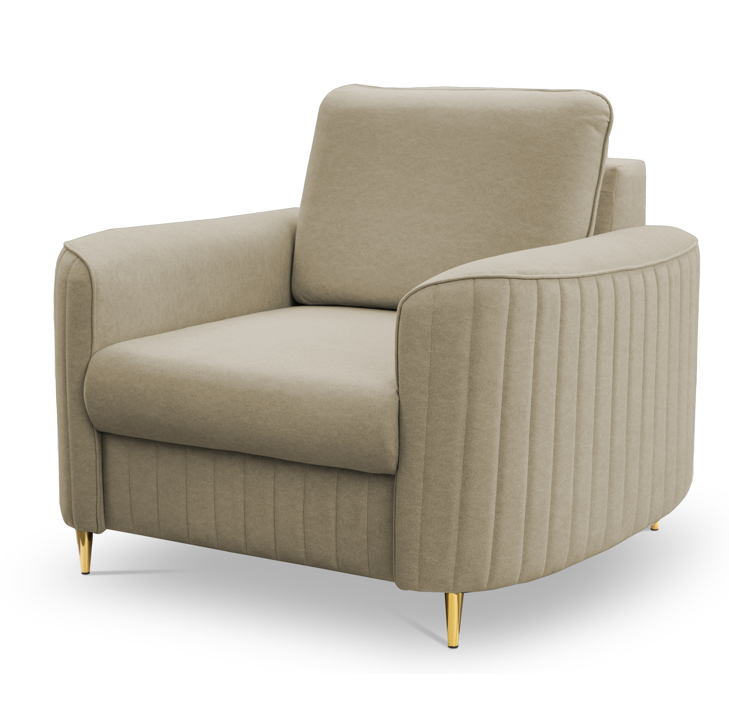 Fotel kubełkowy Pantano beżowy velvet łatwoczyszczący