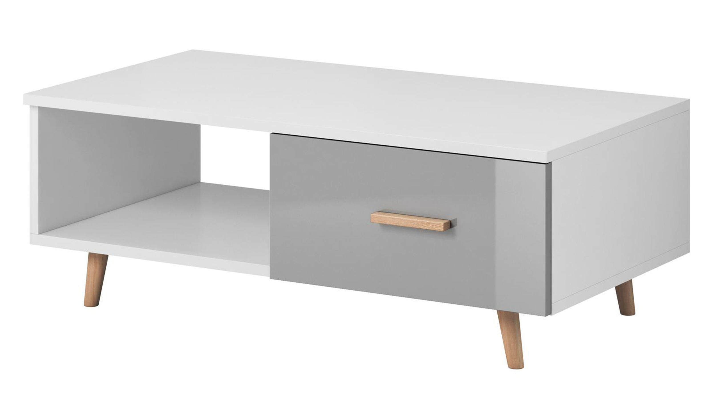 Ława Rivano 110x60 cm Biały mat Szary połysk - zdjęcie 1