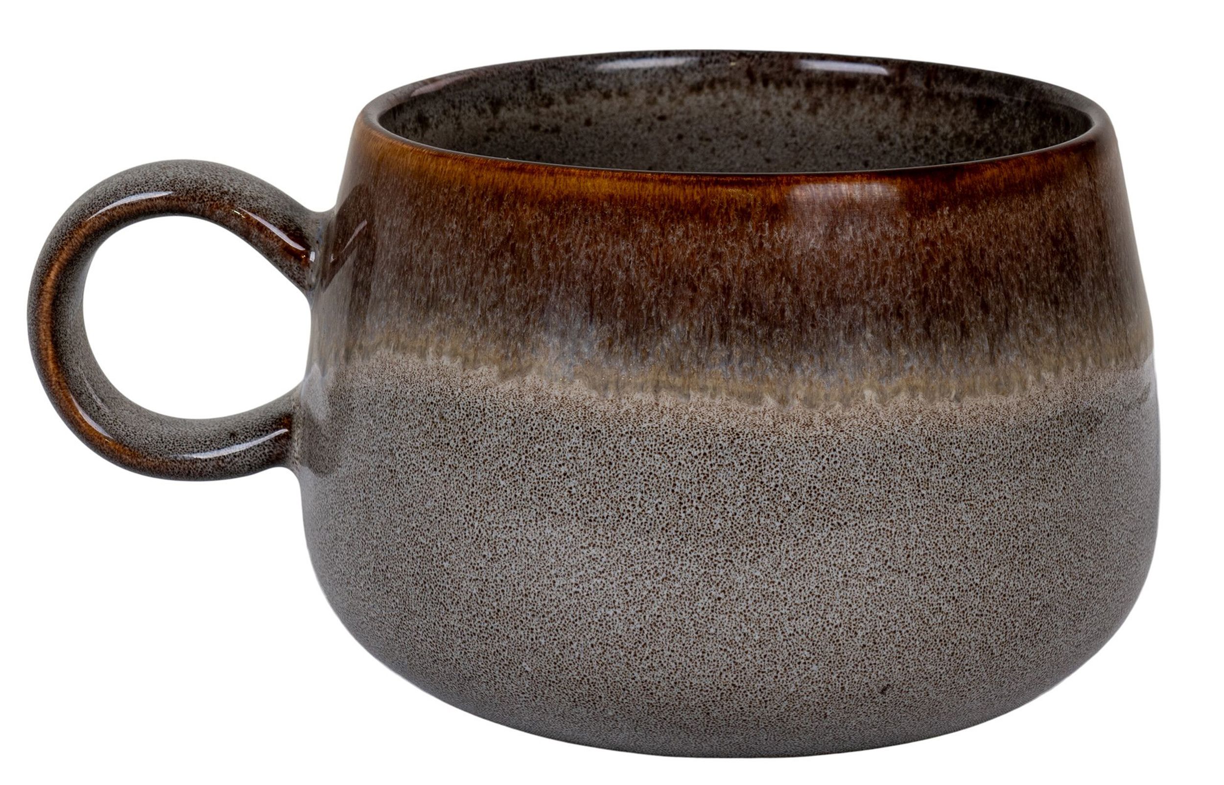 Zestaw czterech kubków ceramicznych Selma szaro-brązowe - zdjęcie 1