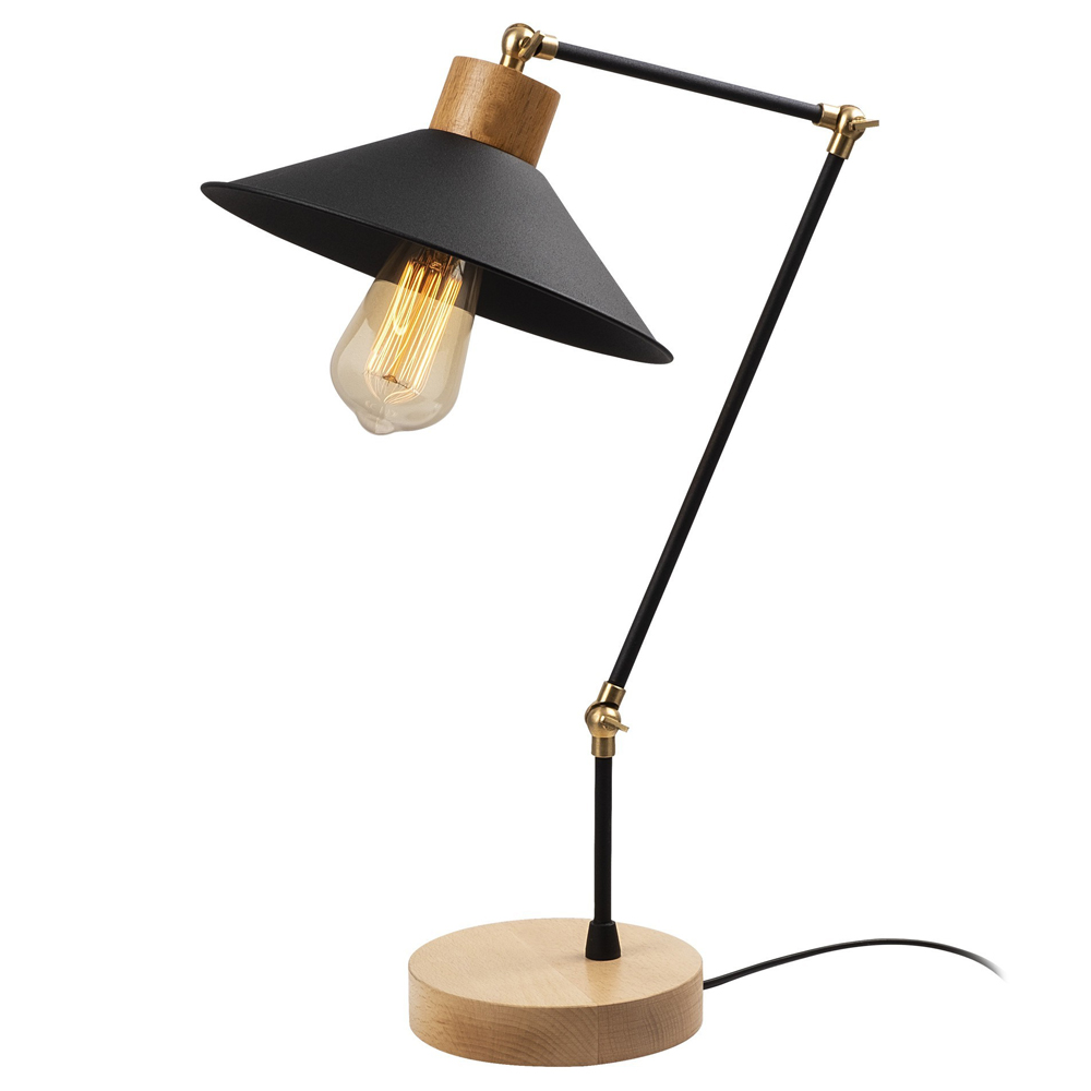 Lampa stołowa Jaspara kapelusz średnica 24 cm czarna - zdjęcie 1