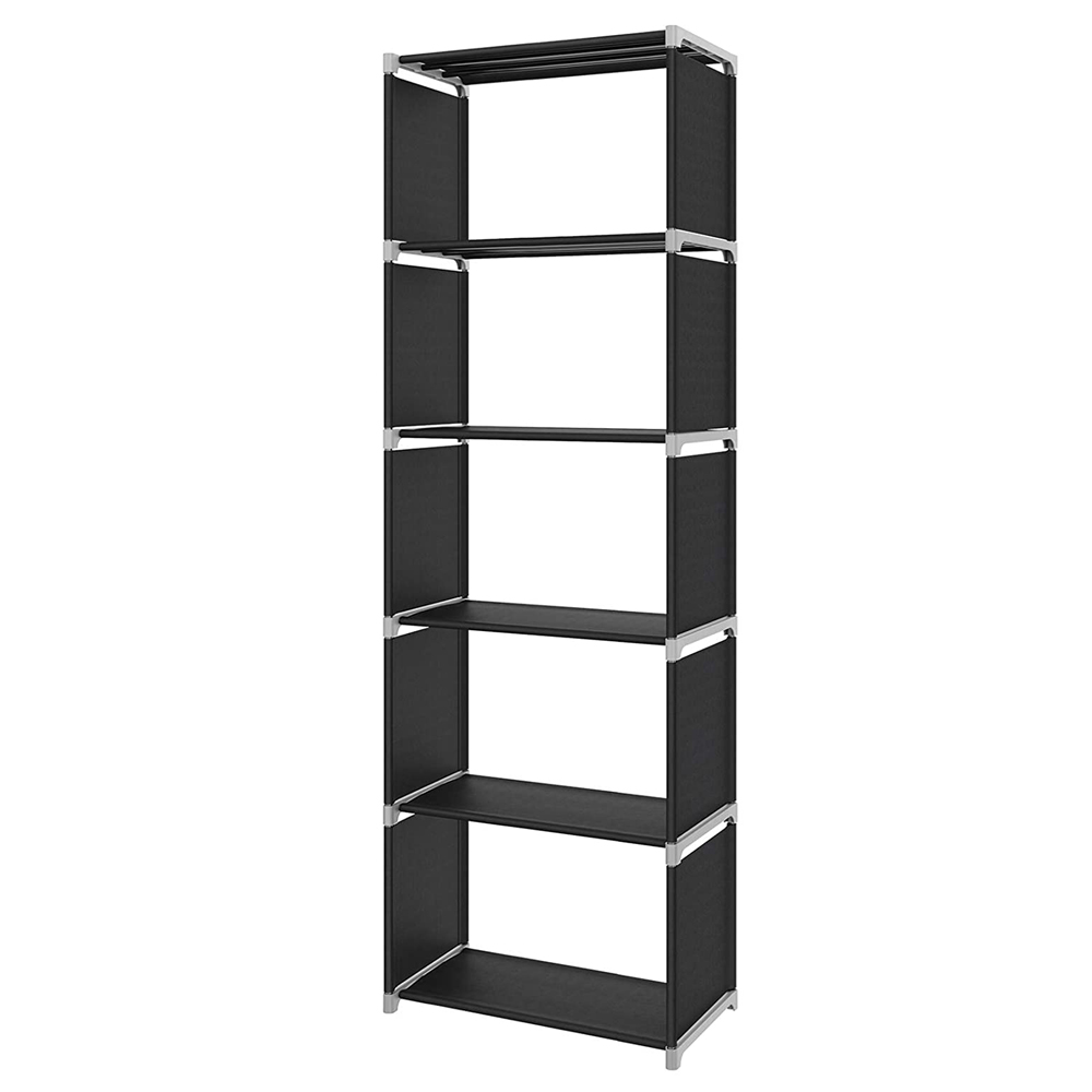 Regał na buty Tierta pięciopoziomowy czarny - zdjęcie 1