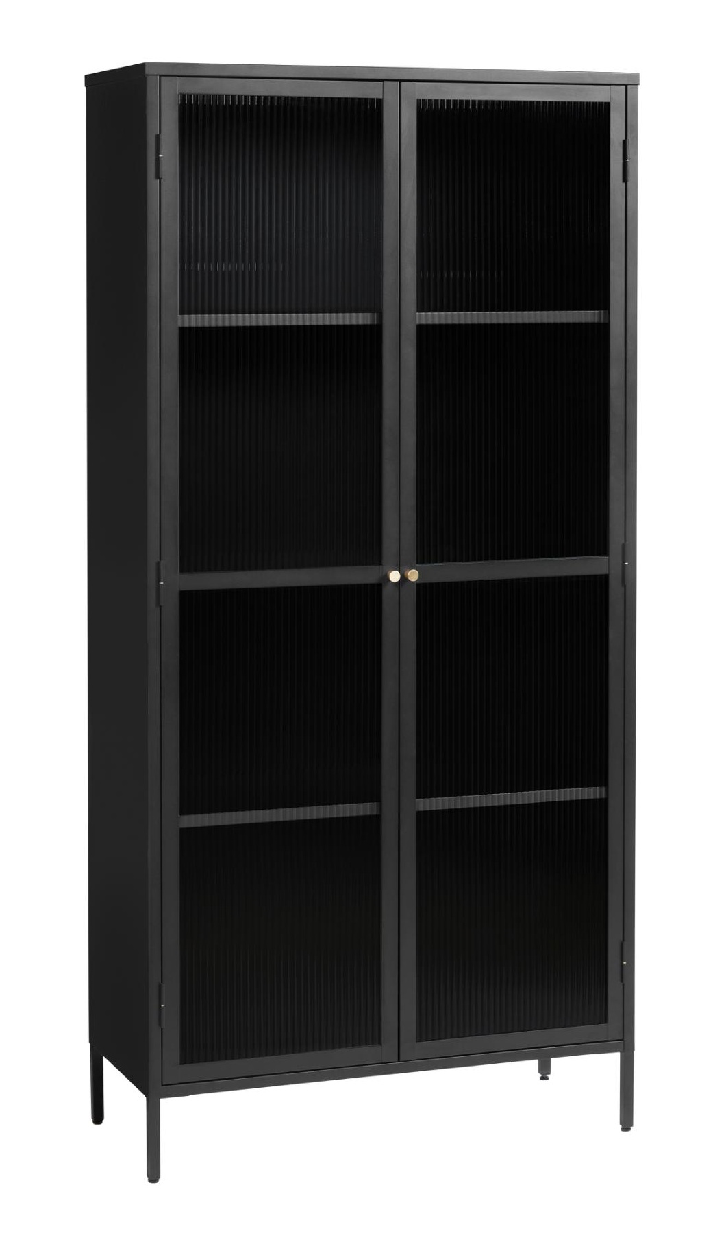 Witryna metalowa Avensunly 190 cm z przeszkleniem czarna - zdjęcie 1