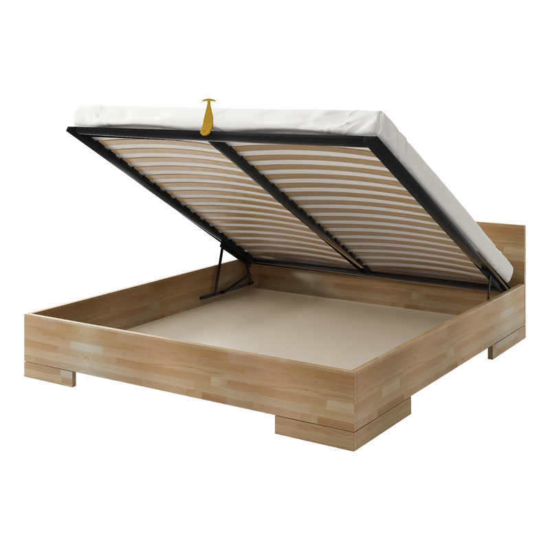 Łóżko Noava z drewna bukowego z pojemnikiem na pościel - zdjęcie 1