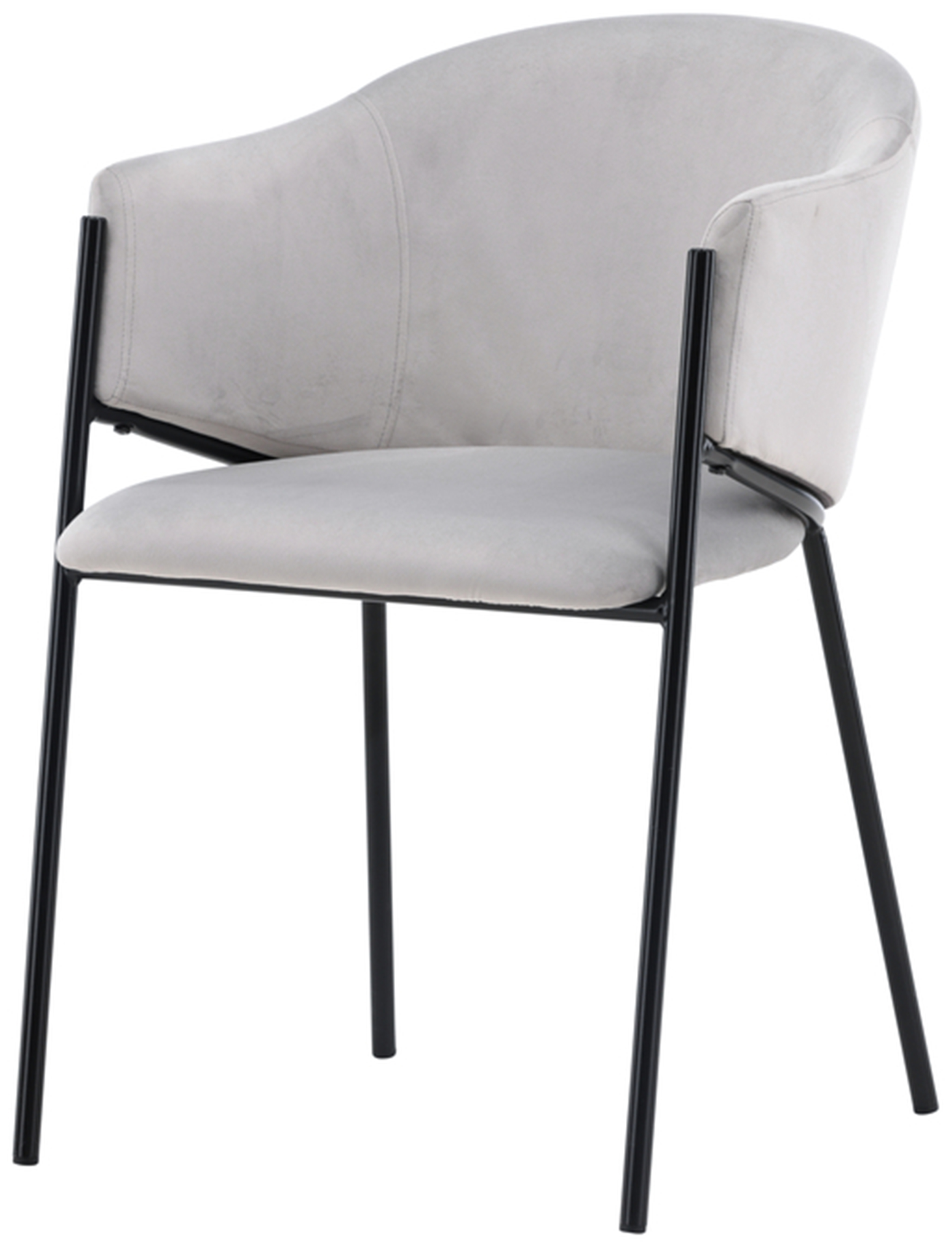 Krzesło tapicerowane z podłokietnikami Evelina czarne / jasnoszare - zdjęcie 1