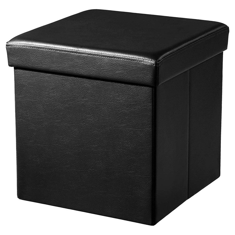 Kufer pikowany Riatella 38x38 cm z ekoskóry czarny - zdjęcie 1