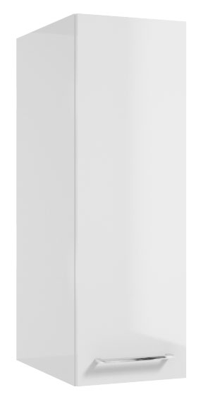 Szafka łazienkowa wysoka Modullac 30 cm wisząca głęboka biały połysk ze srebrnym uchwytem - zdjęcie 1