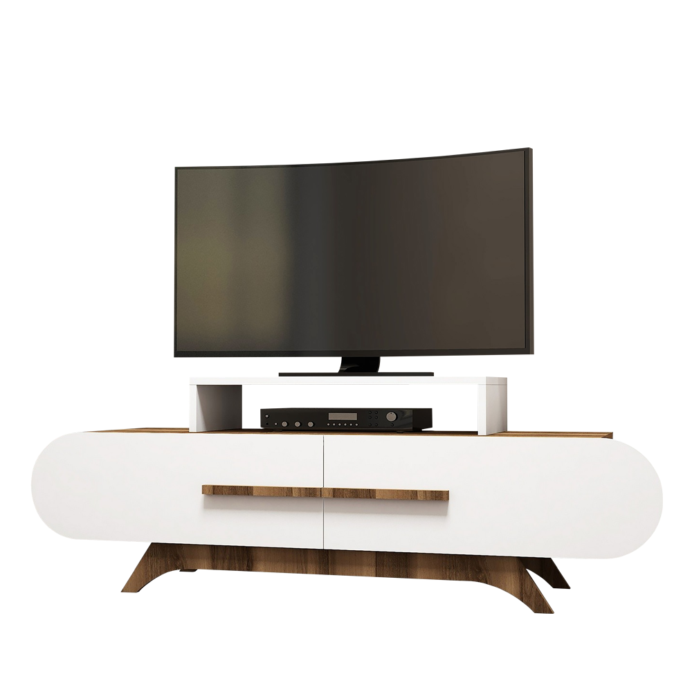 Szafka RTV Ovalia 145 cm z białym frontem