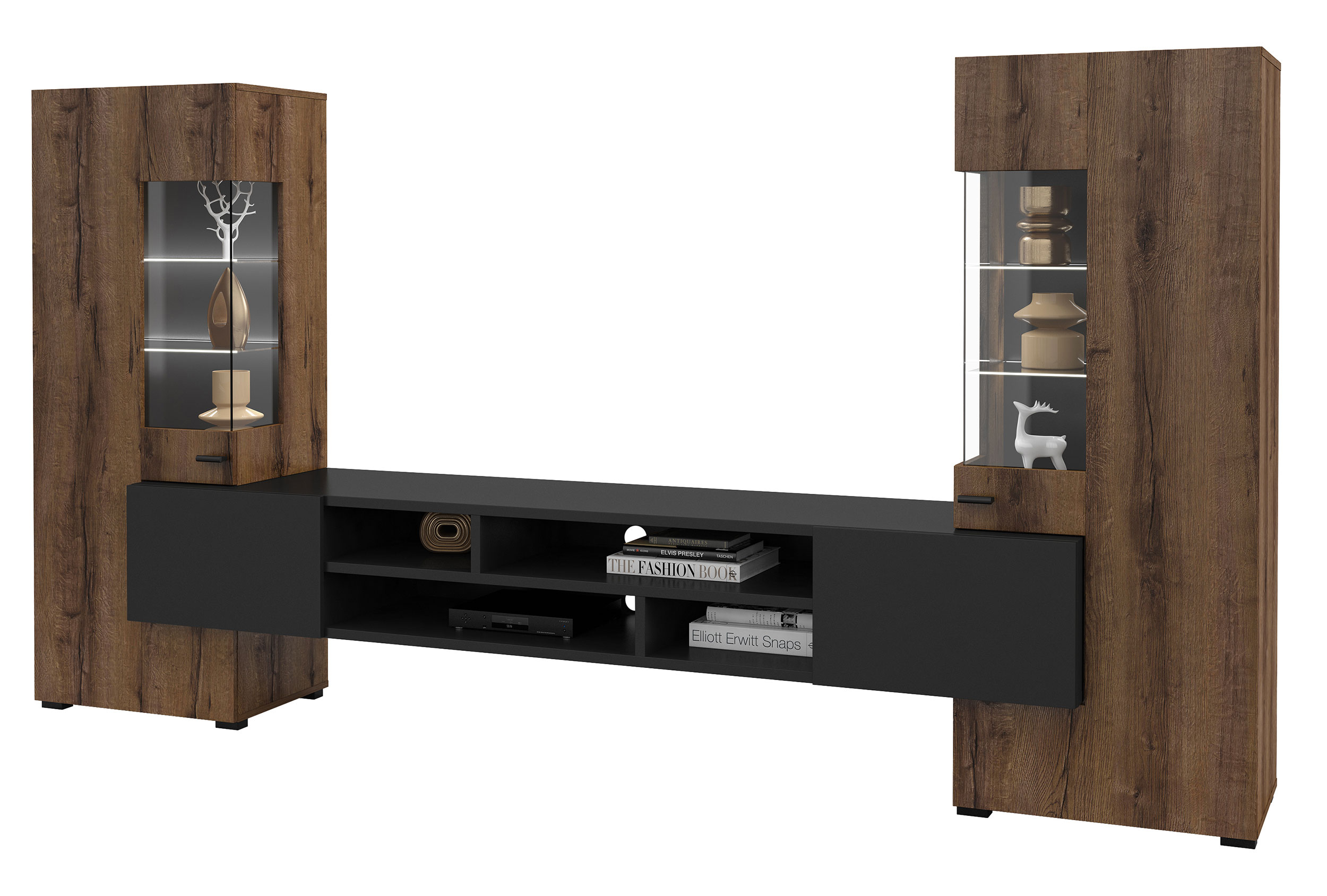 Meblościanka Hartar dąb monastery/czarny onyks - zdjęcie 1