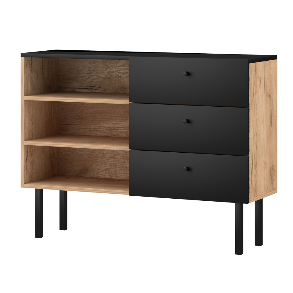 Komoda Blaire dąb artisan/czarny
