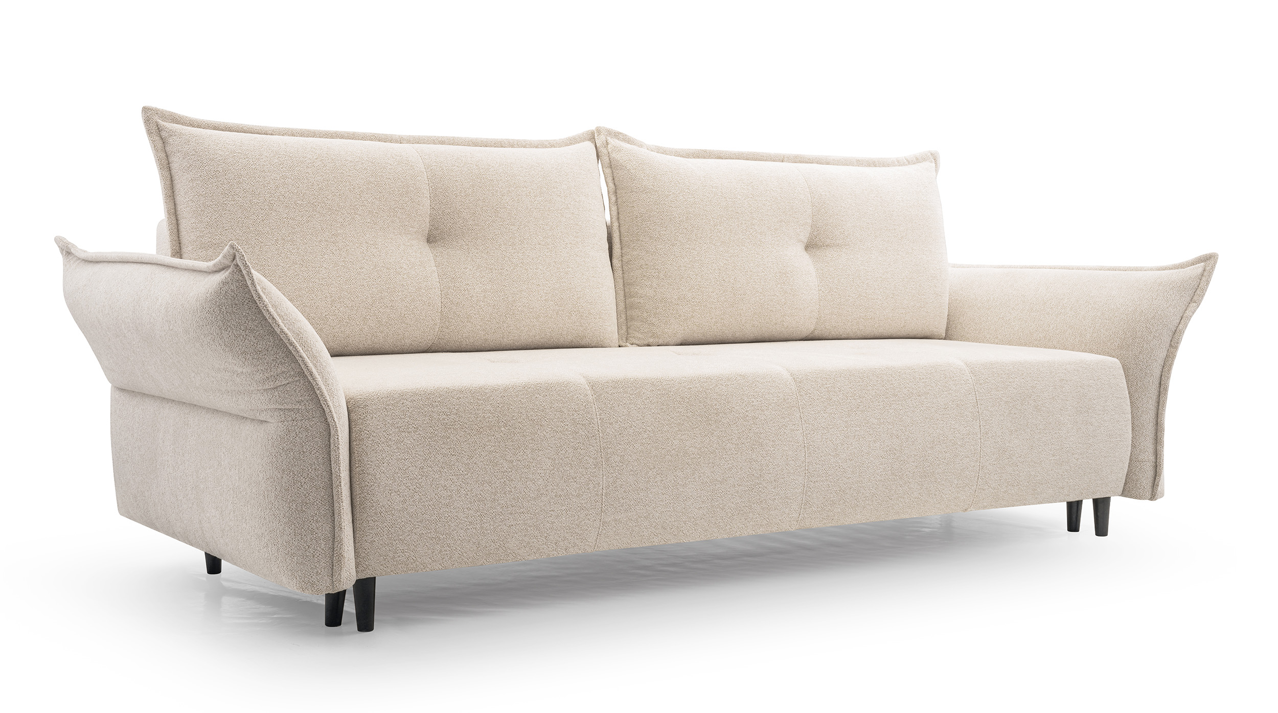 Kanapa rozkładana trzyosobowa Caballo z pojemnikiem kremowa hydrofobowa - zdjęcie 1