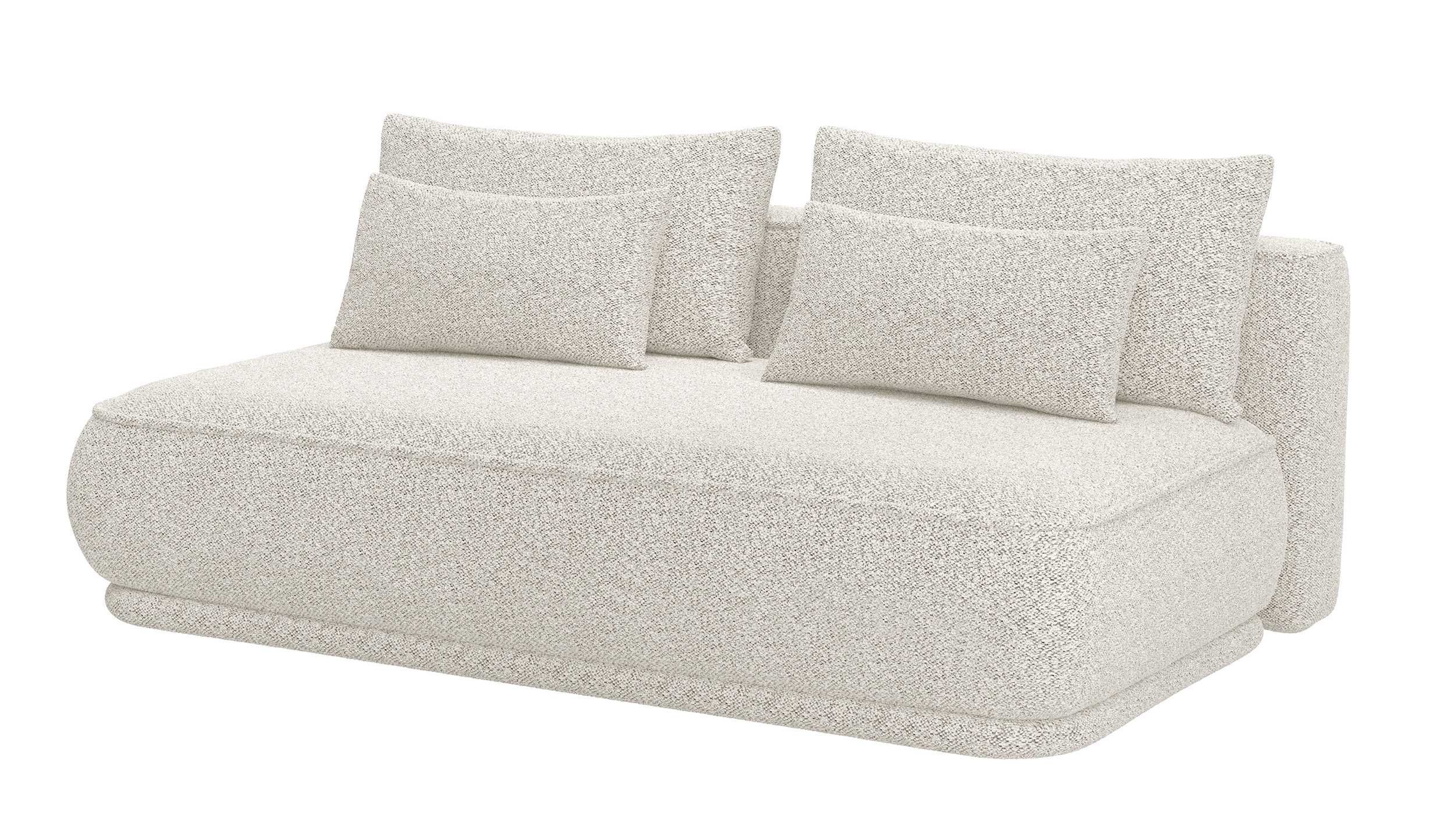 Kanapa rozkładana trzyosobowa Leanno z pojemnikiem jasnobeżowa boucle - zdjęcie 1