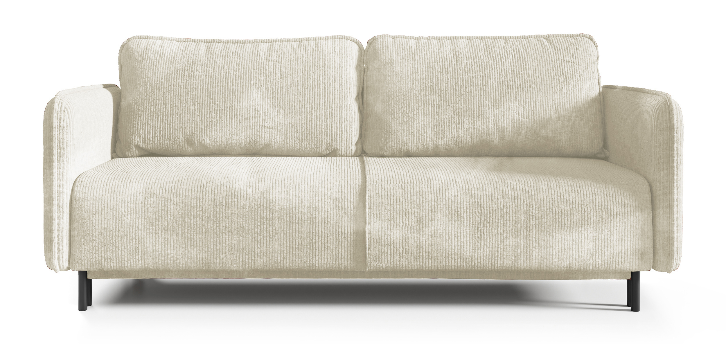 Kanapa rozkładana trzyosobowa Pantalla z pojemnikiem kremowa sztruks - zdjęcie 1