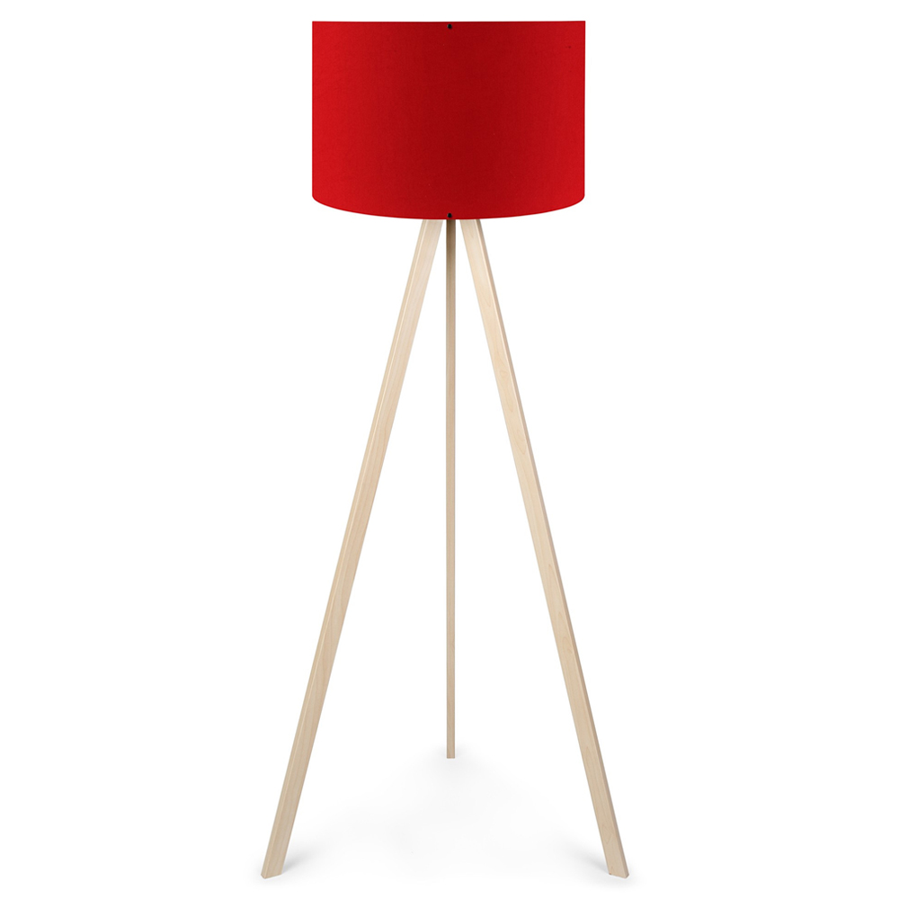Lampa podłogowa Salika czerwona matowa na kremowym stelażu - zdjęcie 1