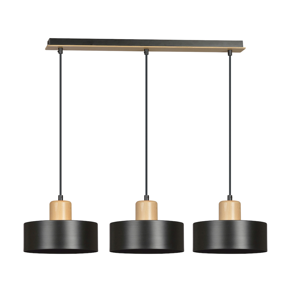 Lampa wisząca Torie x3 80 cm czarna - zdjęcie 1