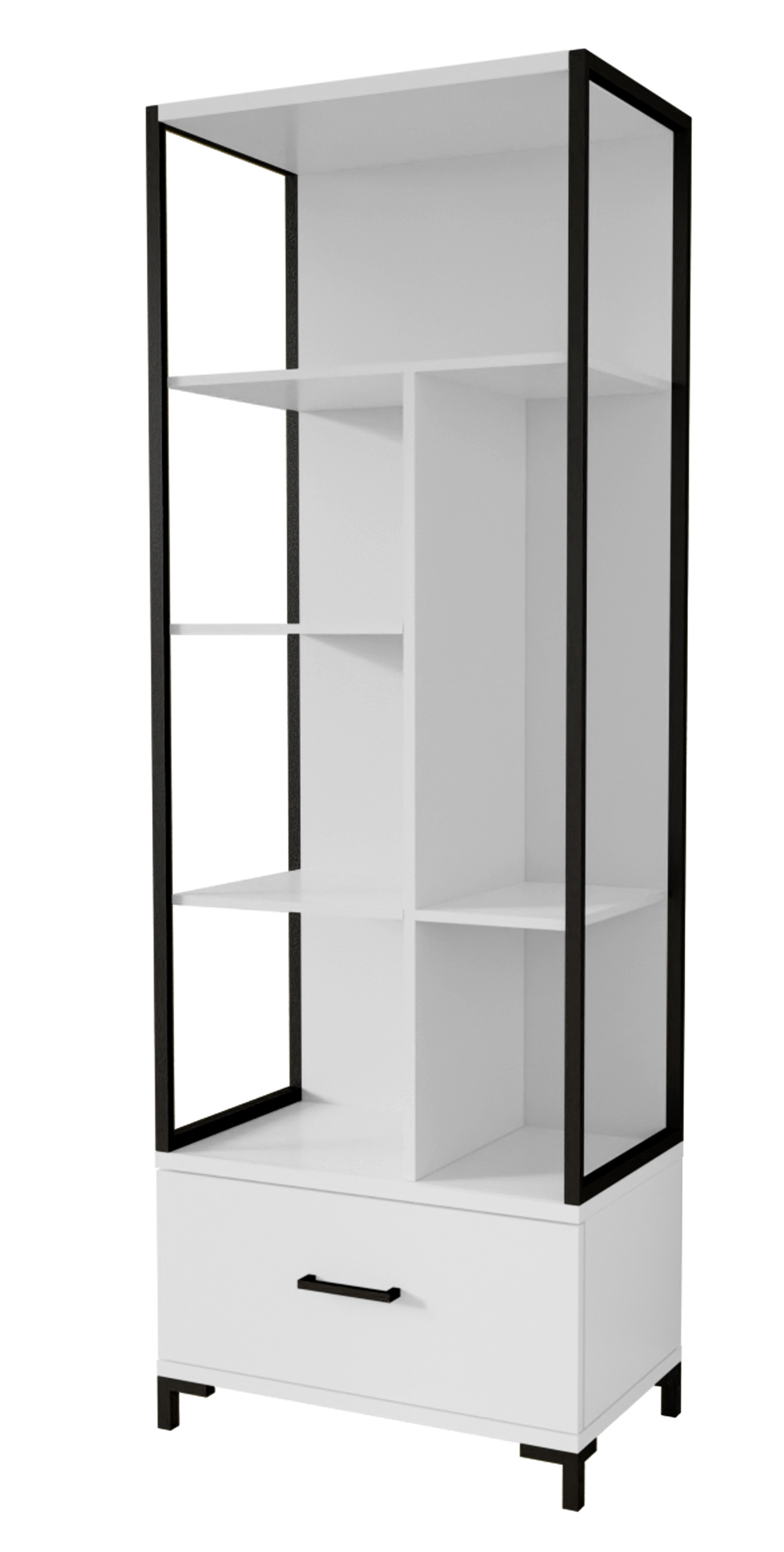 Regał Beliama 200 cm z szufladą Biały - zdjęcie 1