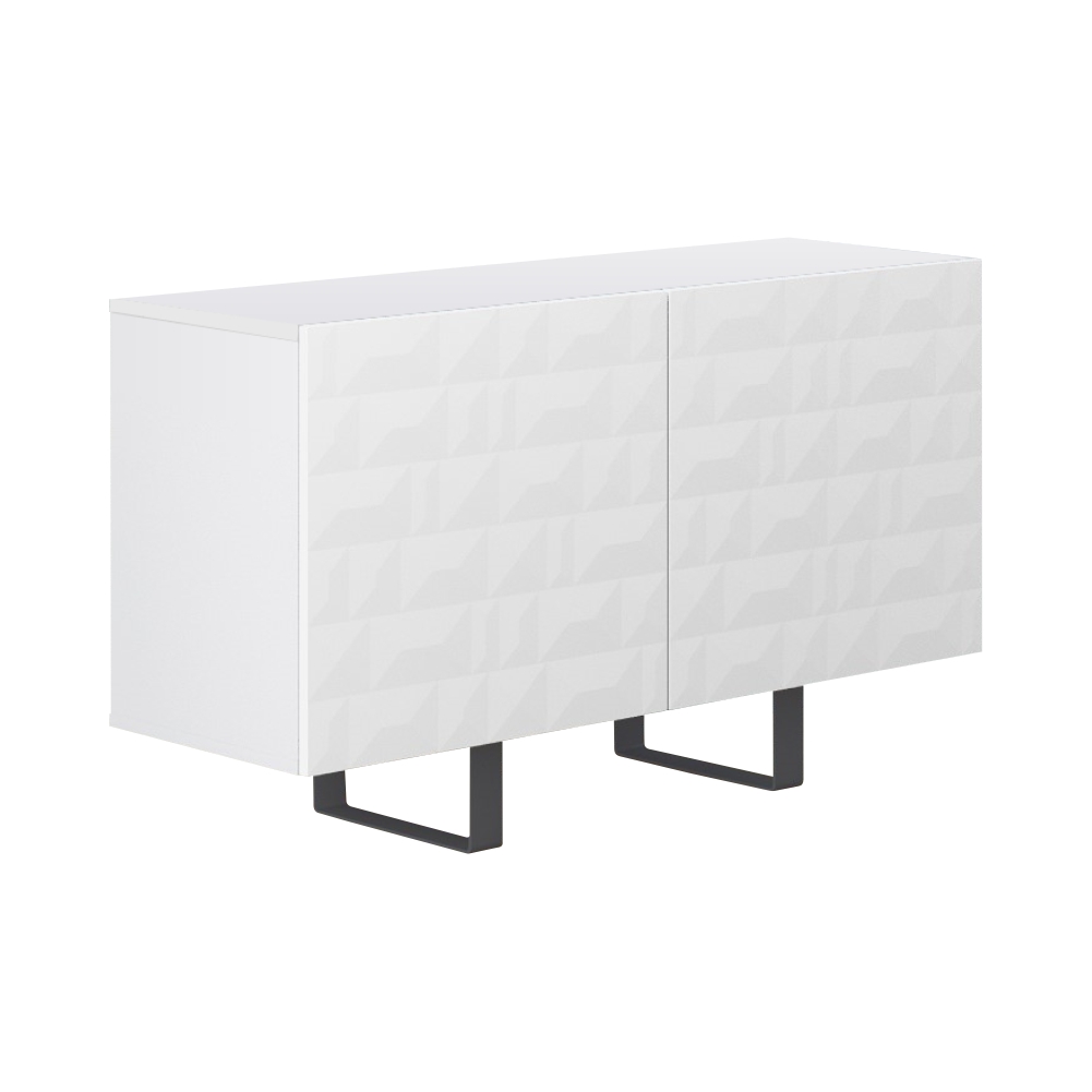 Włoska komoda dwudrzwiowa Balwin 110 cm z przetworzonych butelek PET Biały