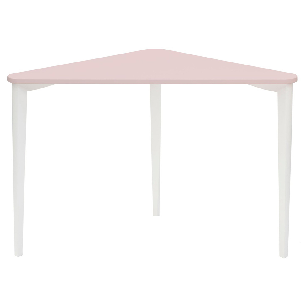 Biurko narożne Naja 114x85 cm biała podstawa Różowy - zdjęcie 1