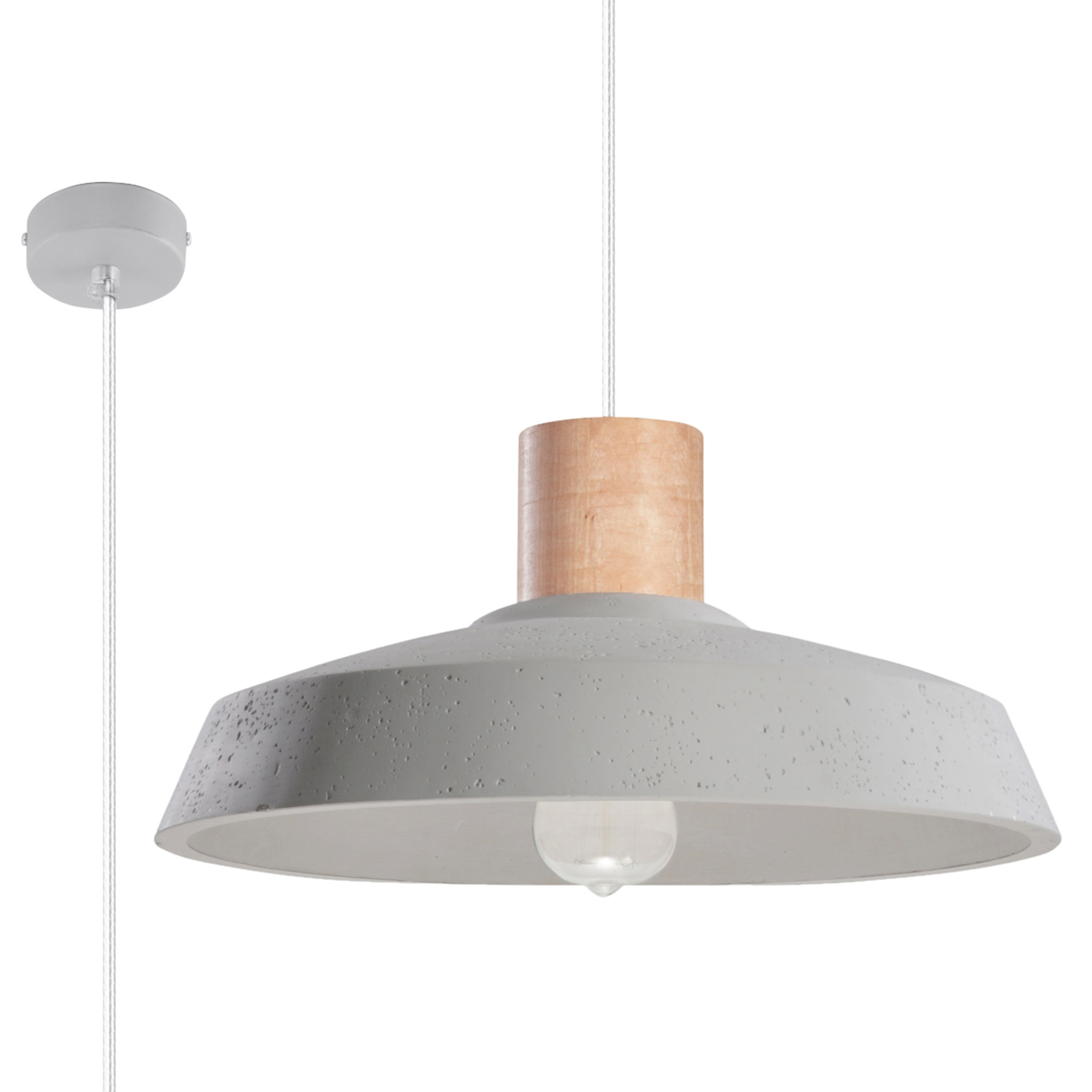 Lampa wisząca Ruddler średnica 40 cm szara beton - zdjęcie 1