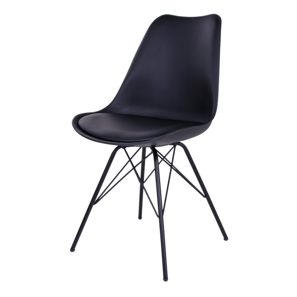 Krzesło Avihu czarne na czarnych nogach - zdjęcie 1